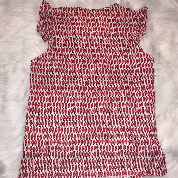 NWOT Ruffled Patterned V-Neck Tank XS - Picture 6 of 8